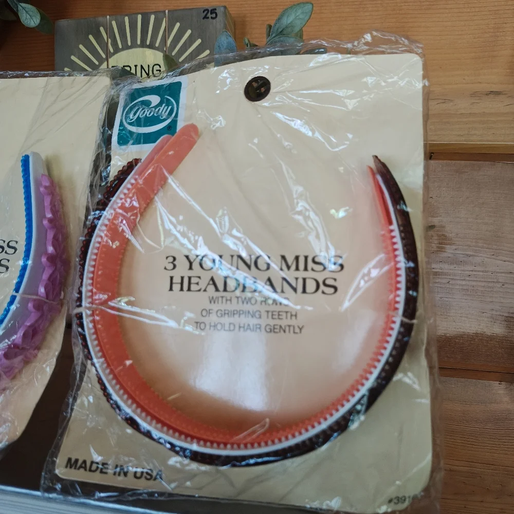 Set‎ of 2 Vintage 80s 1982 Goody Young Miss Headbands Gripping Teeth USA 3916